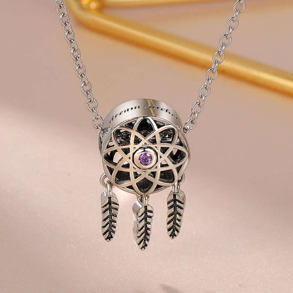 

luxurys designers fashion dz068 red indian primitive totem dream catching net chain female jewelry clavicle chain pendant, Silver