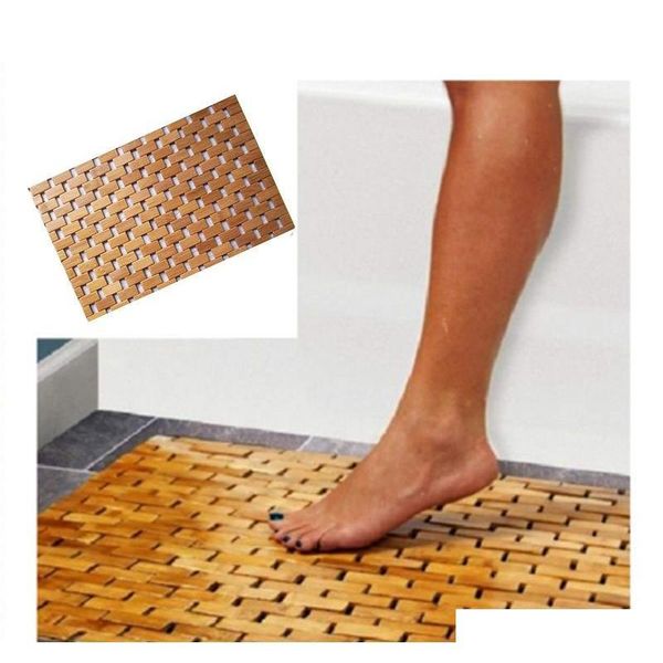

teak wood bath mat feet shower floor natural bamboo qylkkk wphome