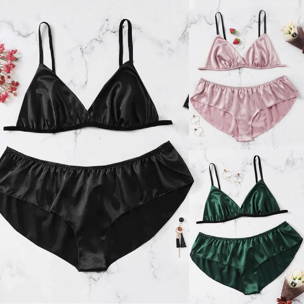 

nightwear women plus size xl-4xl satin plain lingerie set solid color passion sleepwear pijama mujer langerie erotic, Black;white