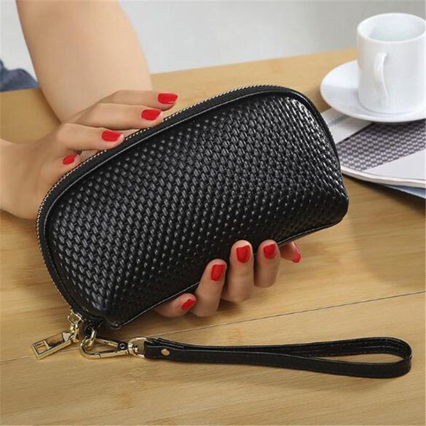 

women solid color leather cosmetic bag for women 2020 actor makeup clutch cell phone bag leather professional organizer bags