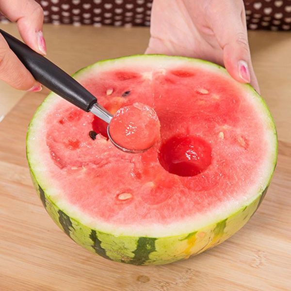 

1pc double head double digging ball practical multifunctional stainless steel spoon watermelon dessert kitchen chef cooking tool h sqcxkh