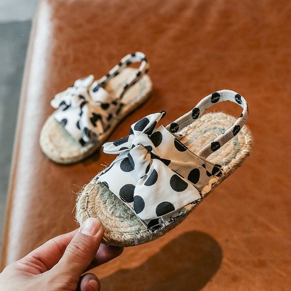 

new summer bow baby girls sandals children's weave beach sandals pu soft bottom roman shoes kids toddler open toe casual shoes y200619, Black;red