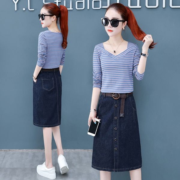 

80w68846-12020 spring korean style slim trendy denim hip skirt two-piece set 80w68846-12020 spring korean style slim trendy denim hip skirt, Gray