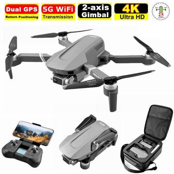 

drones drone 4k profesional dron f4 hd mechanical gimbal camera 5g wifi gps system quadcopter rc 2km flight 25 min toys