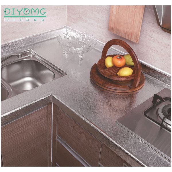 

kitchen oil proof self adhesive stickers high temperature aluminum foil waterproof wallpaper cabinet contact paper self f wmtuxz