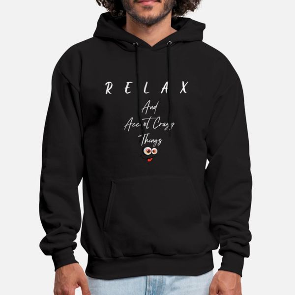 

relax and accept designers graphic t shirt cute digital printing slim fit tracksuit hoodie sweatshirt