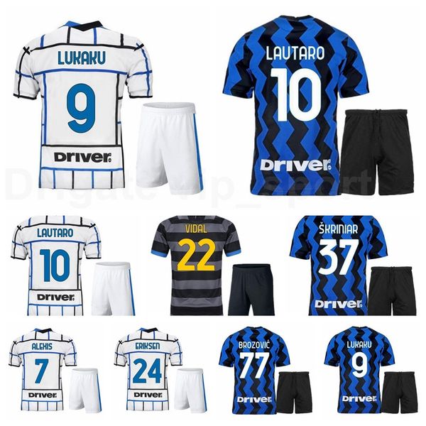 

20-21 soccer 9 romelu lukaku jersey set 16 matteo politano 10 lautaro martinez 2 diego godin eriksen skriniar football shirt kits g-m, Black