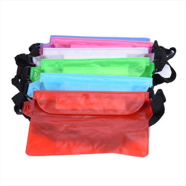 

1шт водонепроницаемый сумки на пояс телефона мешок пояса пакет пвх clear fanny pack сумки женские zip transparent бич пояс сумка женщины амп
