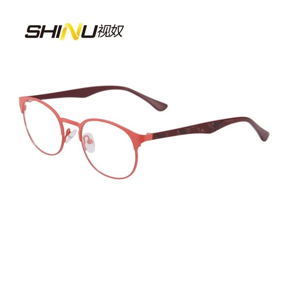 

new designer woman glasses optical frames metal round glasses frame clear lens eyeware black silver red eye glass sr8026 t200428