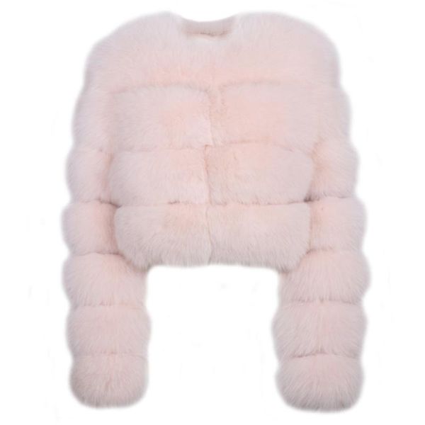 

women's fur & faux ladies natural women real long sleeve jacket, Black