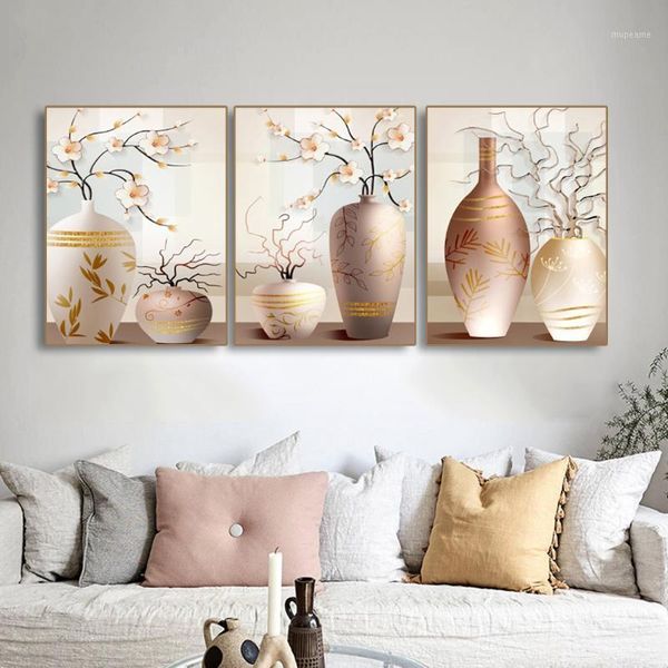 

paintings laeacco canvas painting calligraphy nordic flower posters and prints cartoon vase wall art pictures for living room decoration1