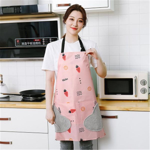 

aprons 2021 abrasion hand apron waterproof and oil-proof female chef adjustable baking accessories commercial restaurant1