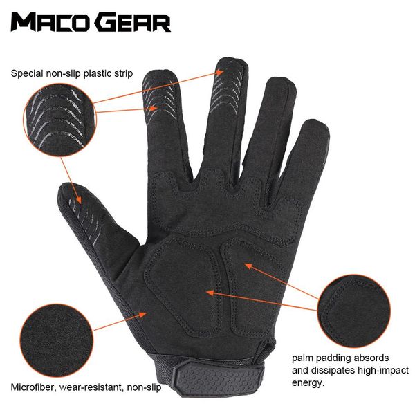 

full finger gloves men tactical glove army military combat airsoft bicycle hiking shooting paintball hunting camo black mittens bbyiwt