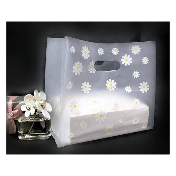 

100pcs 5sizes lovely floral gift bag thicken plastic carry bag shopping ,takeaw jllprn insyard