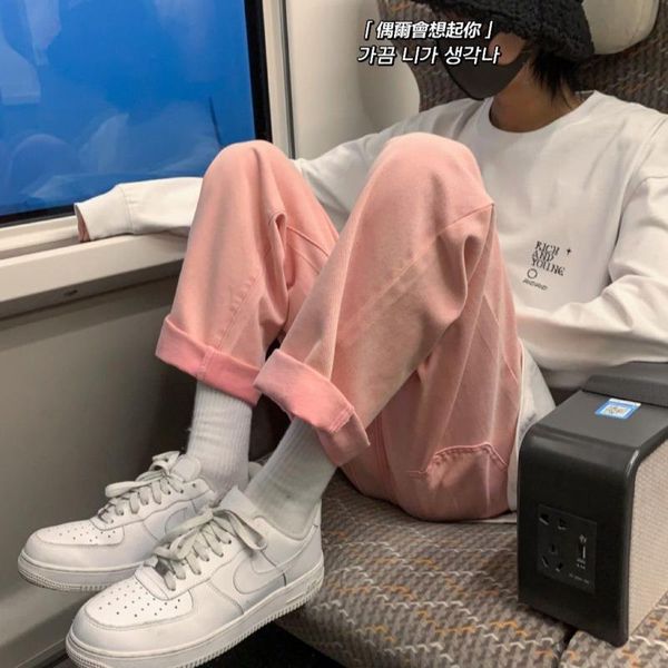 

spring summer jeans men's fashion casual wide-leg jeans men streetwear korean loose hip-hop straight denim trousers mens -2xl, Blue