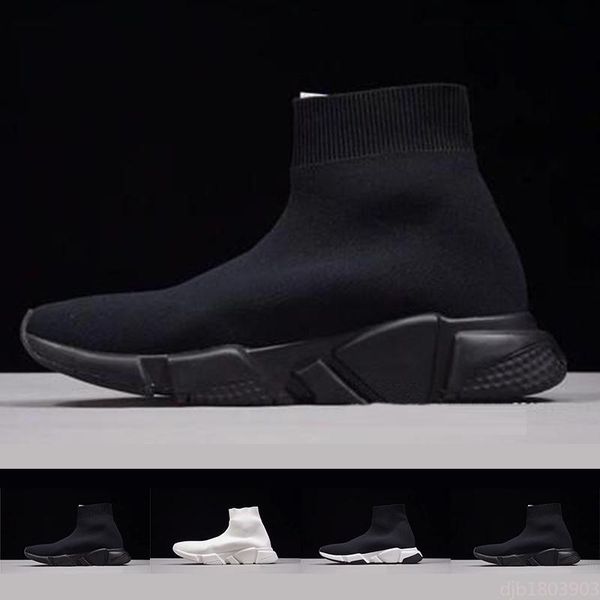 

d68 2019 shoes speed trainer black red gypsophila triple black fashion flat sock boots men women casual shoes runner with dust bag40-45 lzs8