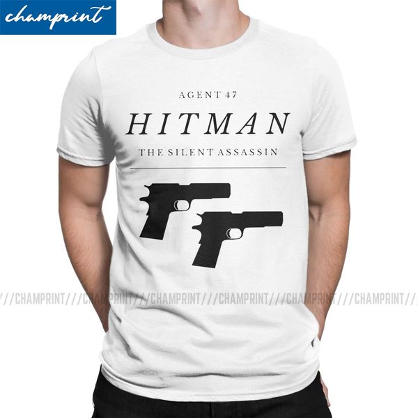 

men's hitman agent 47 video game t shirt clothing leisure short sleeve o neck tees birthday present t-shirt sport hooded sweatshirt hoo