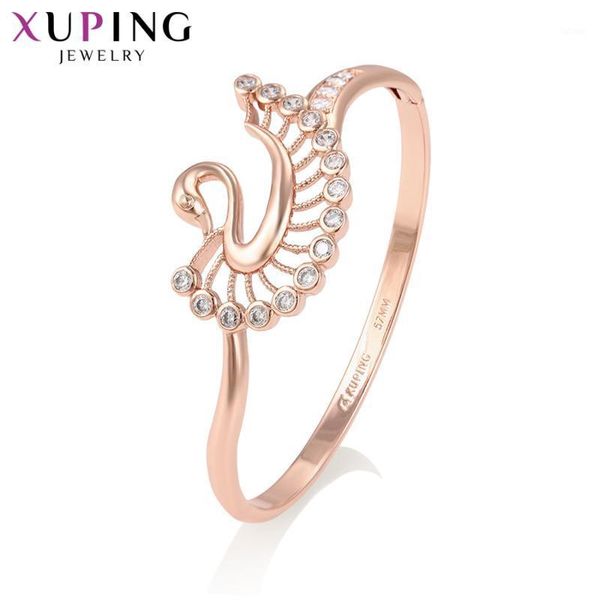 

xuping jewelry fashion peacock shape bangle charm design rose gold color for women girl christmas gifts s120-508381, Black