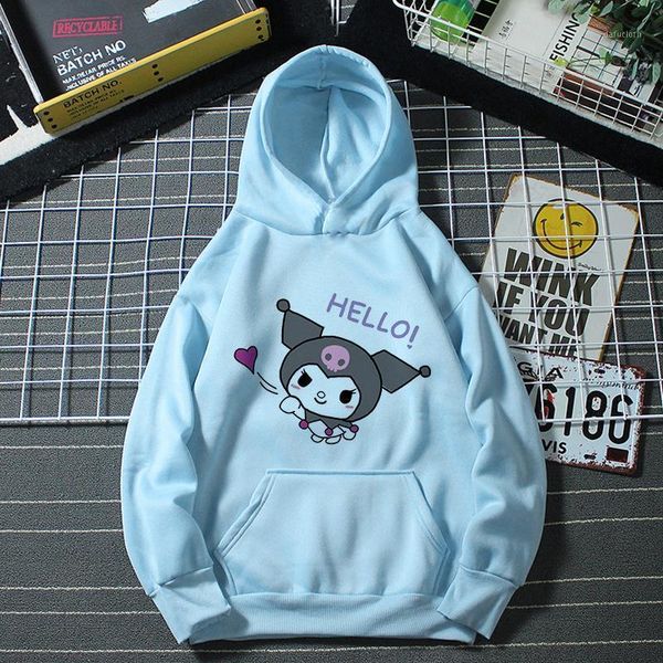 

women o neck sweaters kuromi pattern womens pullover 2020 jumper autumn winter light blue korean pullover loose casual1, White;black
