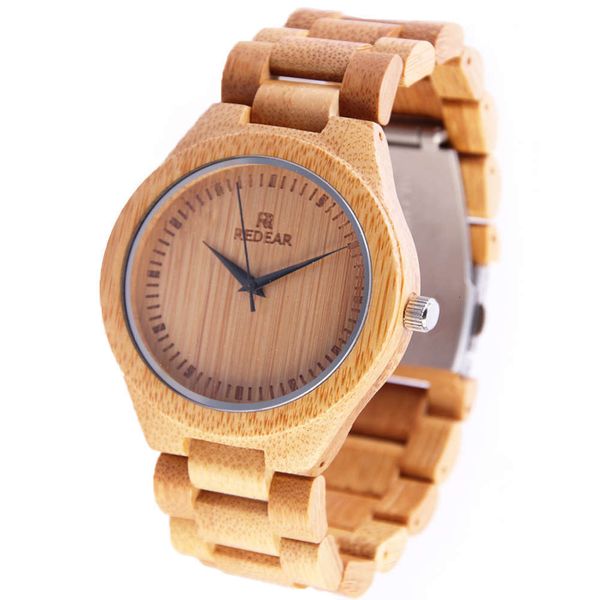 

red ear fashion creative wood kono all bamboo japane quartz watchjk