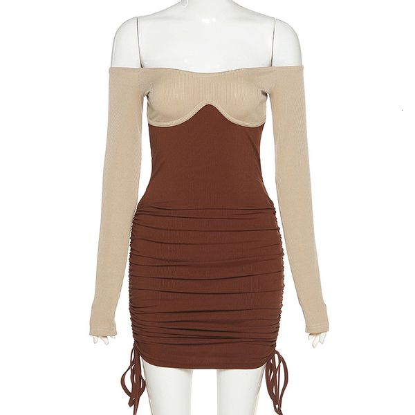 

new spring fall 2021 long women's dresses thin fashion strain party dress off shoulder high street clothes 1 j311, Black;gray