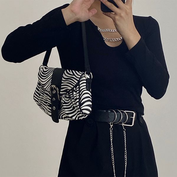 

2020 new fashion all-match retro armpit shoulder bags fashion zebra pattern crossbody bag for women ladies evening party purse c1223