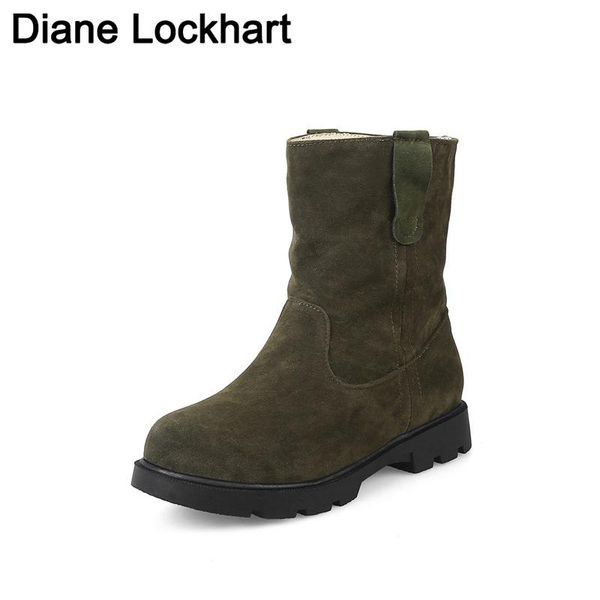 

boots plus size 33-43 snow winter female ankle warmer plush suede rubber flat slip on fashion platform women's shoes black