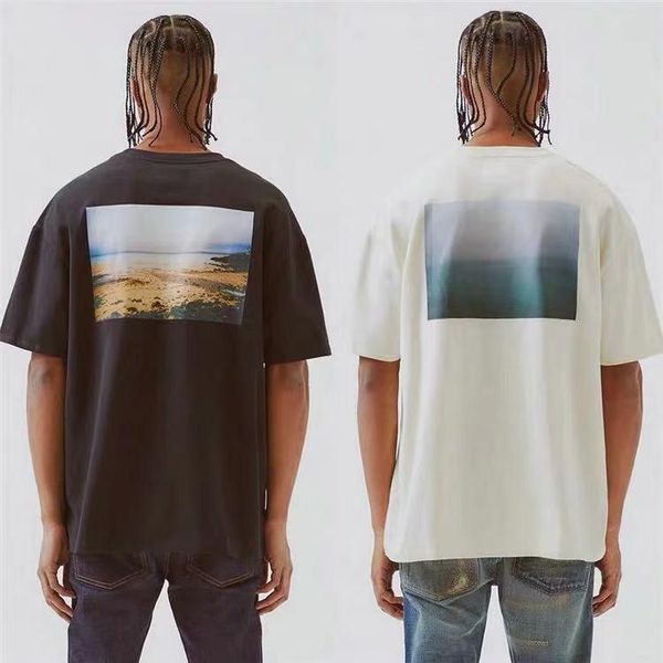 

version 1:1 essentials fog style women men printed t shirts tees hiphop streetwear men casual cotton t shirt summer style, White;black