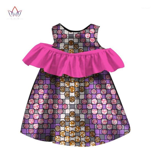 

ethnic clothing fashion africa children dashiki cute girls dresses bazin ruffles african traditional wyt1191, Red