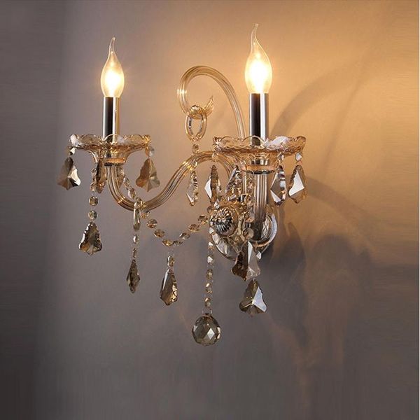 

wall lamp crystal candle led reading light mounted bathroom sconce bedroom lamps