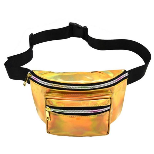 

2020 new women waist bags fashion zipper sequin glitter waist fanny pack belt bum bag pouch solid hip purse handbag
