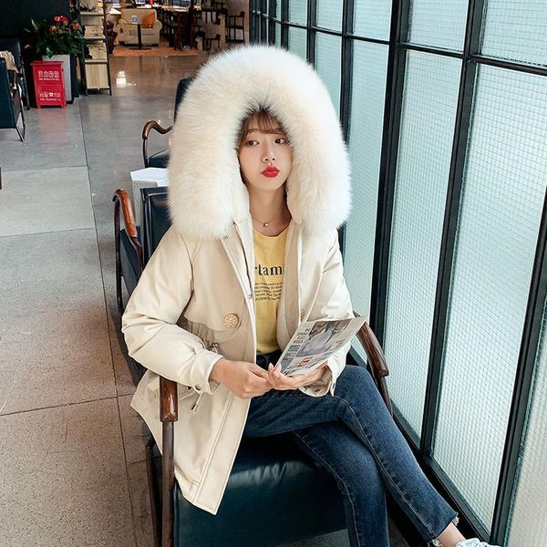 

women's down & parkas 2021 short cotton liner parker winter jacket women warm thick hooded parka with fur collar coat1, Black