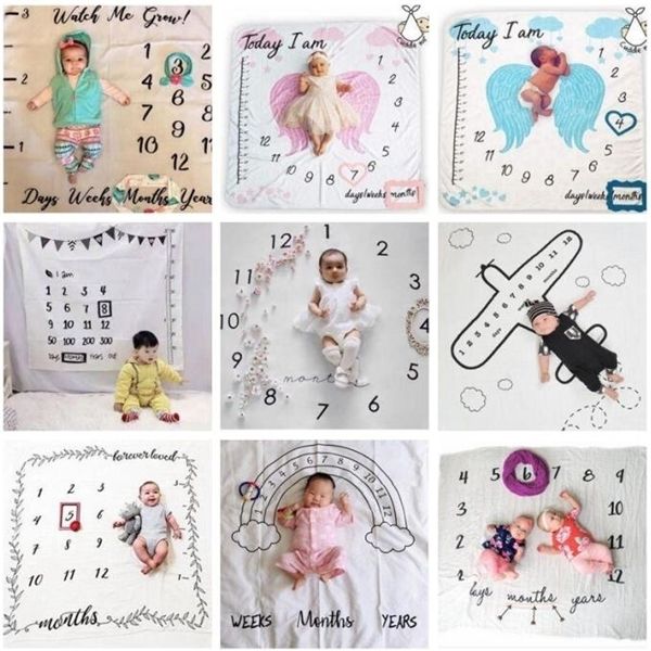 

baby toddle milestone blankets pgraphy backdrops prop letter flower print blanket newborn wrap swaddling 30 styles dhc1170