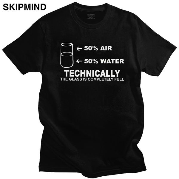 

cool humor technically the glass is completely science sarcasm short sleeved funny math scientists quote sport sweatshirt hoodie t shirt
