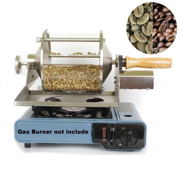 

110v/220v small household fuel gas coffee beans baking machine direct fire roaster 400g capacity glass transparent visualization1