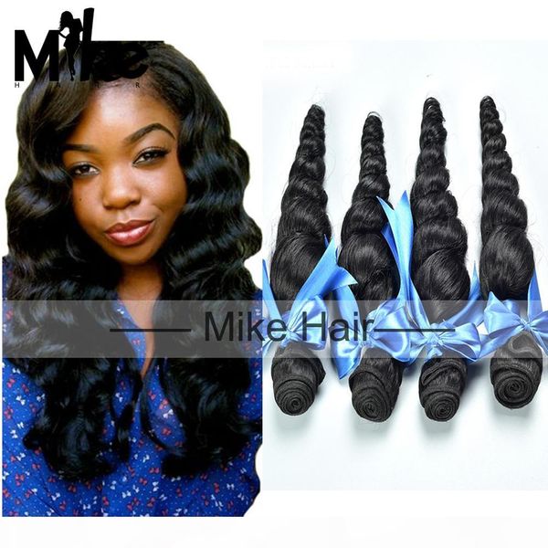

malaysian human hair weave loose wave 4 bundles a lot virgin raw hair-2, Black