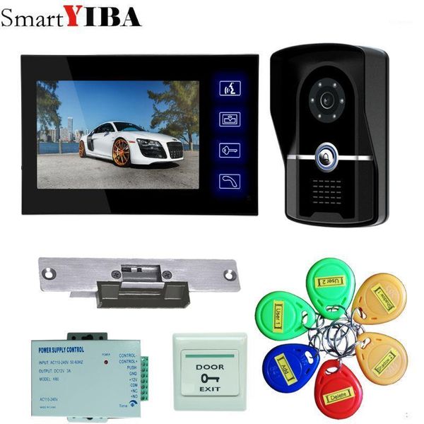 

video door phones smartyiba 7" lcd monitor phone home intercom doorbell with access control rifd card camera1