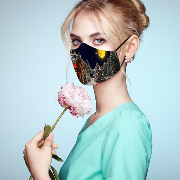 

adults christmas mask mouth masks warm cotton face mask adjustable soft washable printed pattern mascarilla navida wmtltx xhhair