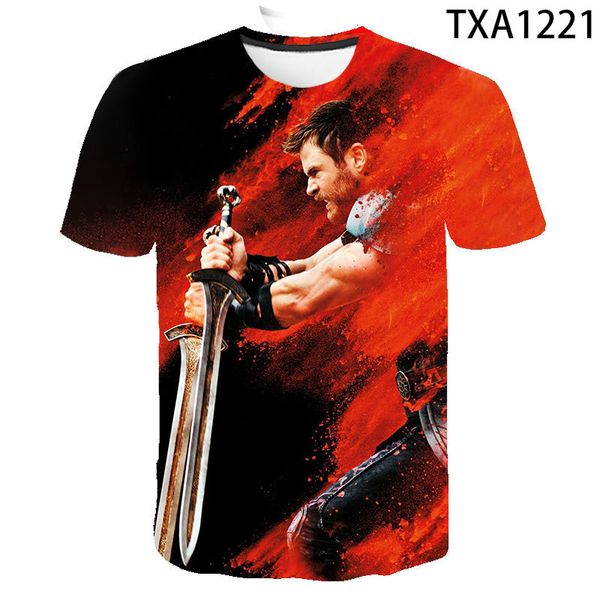 

boy girl thor summer cool 3d print shirts harajuku kawaii harajuku men clothing