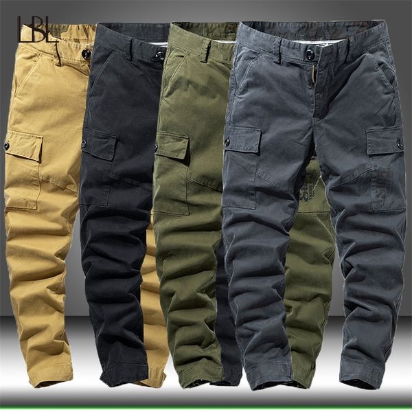 

side pockets cargo harem joggers pants men hip hop casual streetwear sweatpant trousers male multi-pocket cotton jogger pants lj201221, Black