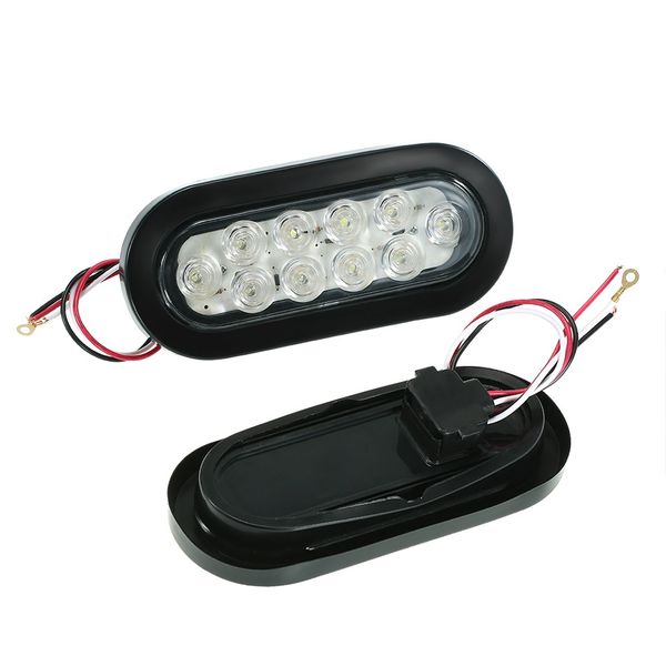

2x truck trailer oval sealed led turn signal stail light side marker lights red