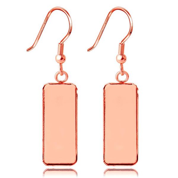 

10pcs stainless steel connector fit 10x25mm rectangle blank setting bezel base cabochon earring base tray for diy earring gift h jllaan, Black