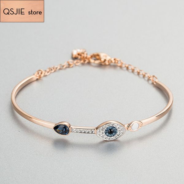 

qsjie swa material. charming lady devil eye bracelet 200925, Black