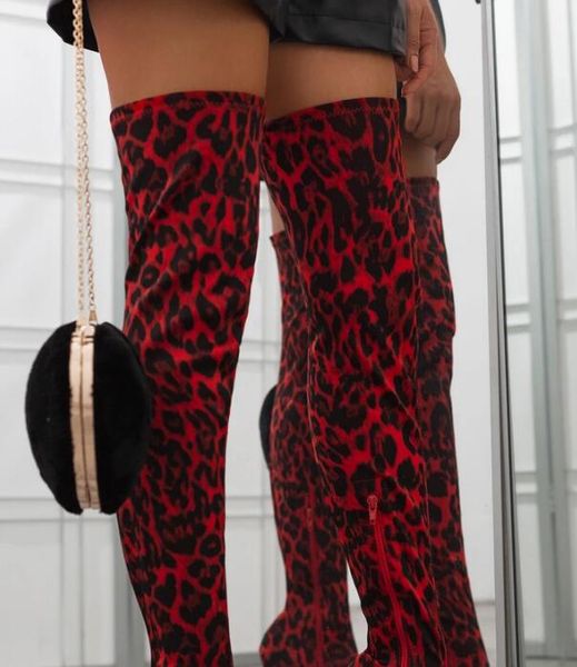 

over-the-knee boots, high-heeled side zipper, fashionable all-match boots, Black