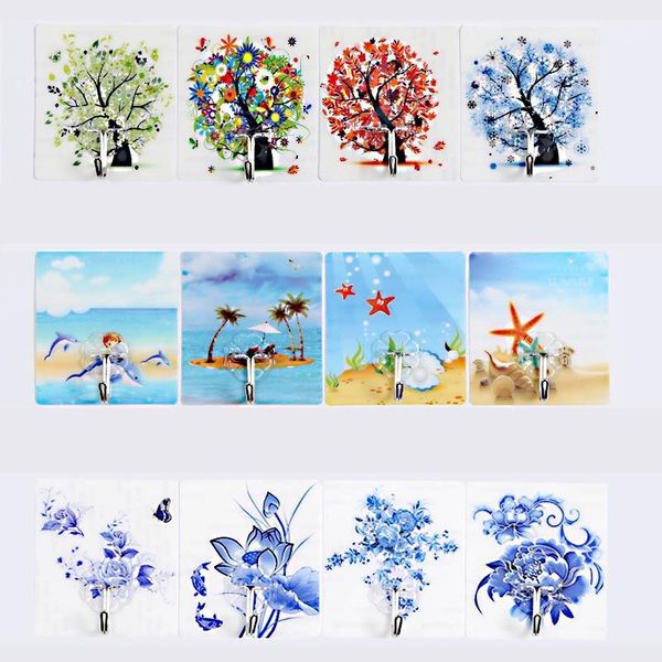 

4pc universal super strong suction wall stick hook hanger holder up for key clothes coat hat bags towel1