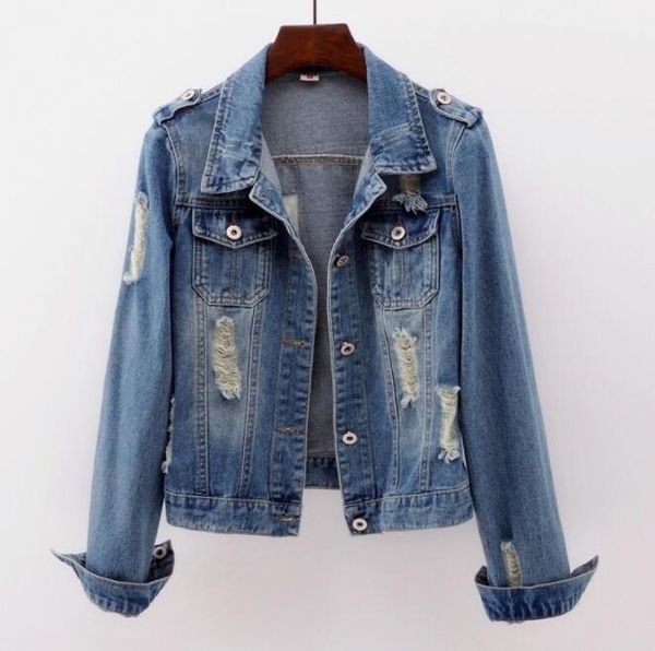 

large size 5xl denim jacket ladies jacket street clothing harajuku retro autumn basic 2019 fashion new1, Black;brown