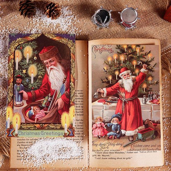 

old fashioned santa stationery 30pcs box cute elk style stationery creative writing greeting postcard new year gift lomo bbygdm lipper