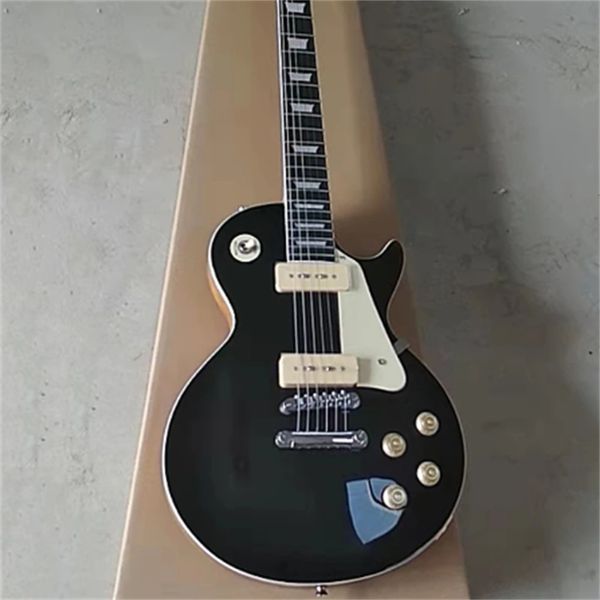 

china oem factory customized electric guitar p90 black standard guitars guitarra