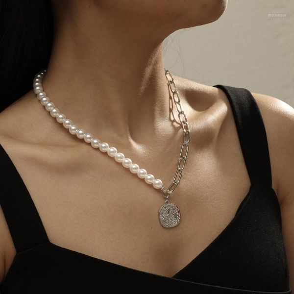 

chokers fashion imitation pearl choker necklace collar statement silver color round lasso pendant for women jewelry1, Golden;silver