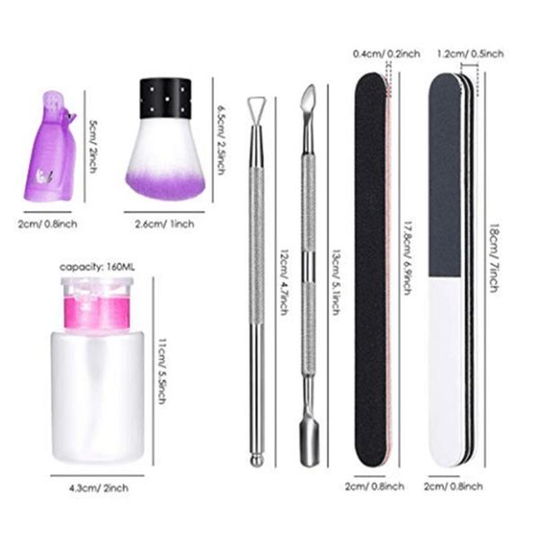 

nail polish remover tool set cuticle pusher wipe cotton pads pump bottle nail clip caps manicure polishing st qyljba